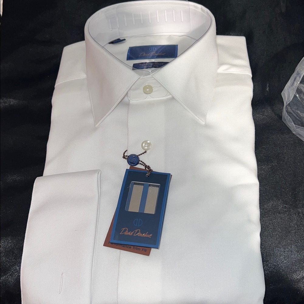 David Donahue brand new Classic White Dress Shirt- size 16.5 x 32/33